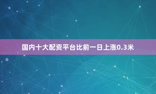 国内十大配资平台比前一日上涨0.3米